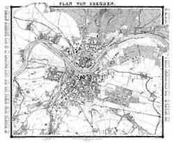 Stadtplan von Dresden 1868 Gesamtansicht