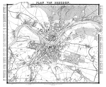 Stadtplan von Dresden 1868/Gesamtansicht