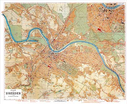 Stadtplan vom alten Dresden um 1930/Gesamtansicht Plan
