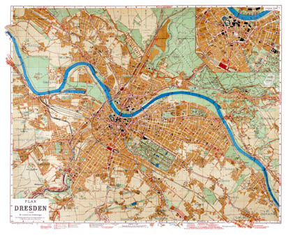 Stadtplan vom alten Dresden um 1935/Gesamtansicht